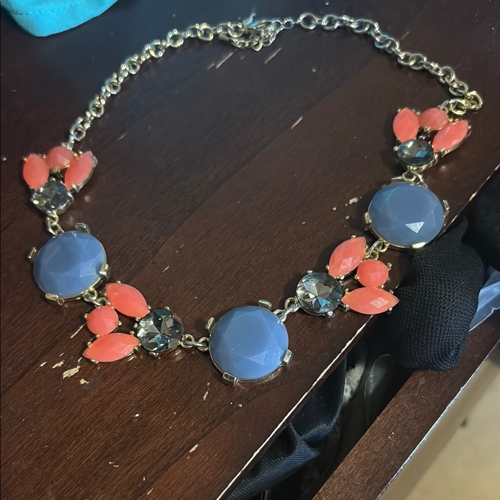Gold and Pink Beaded Necklace with Delicate Chain